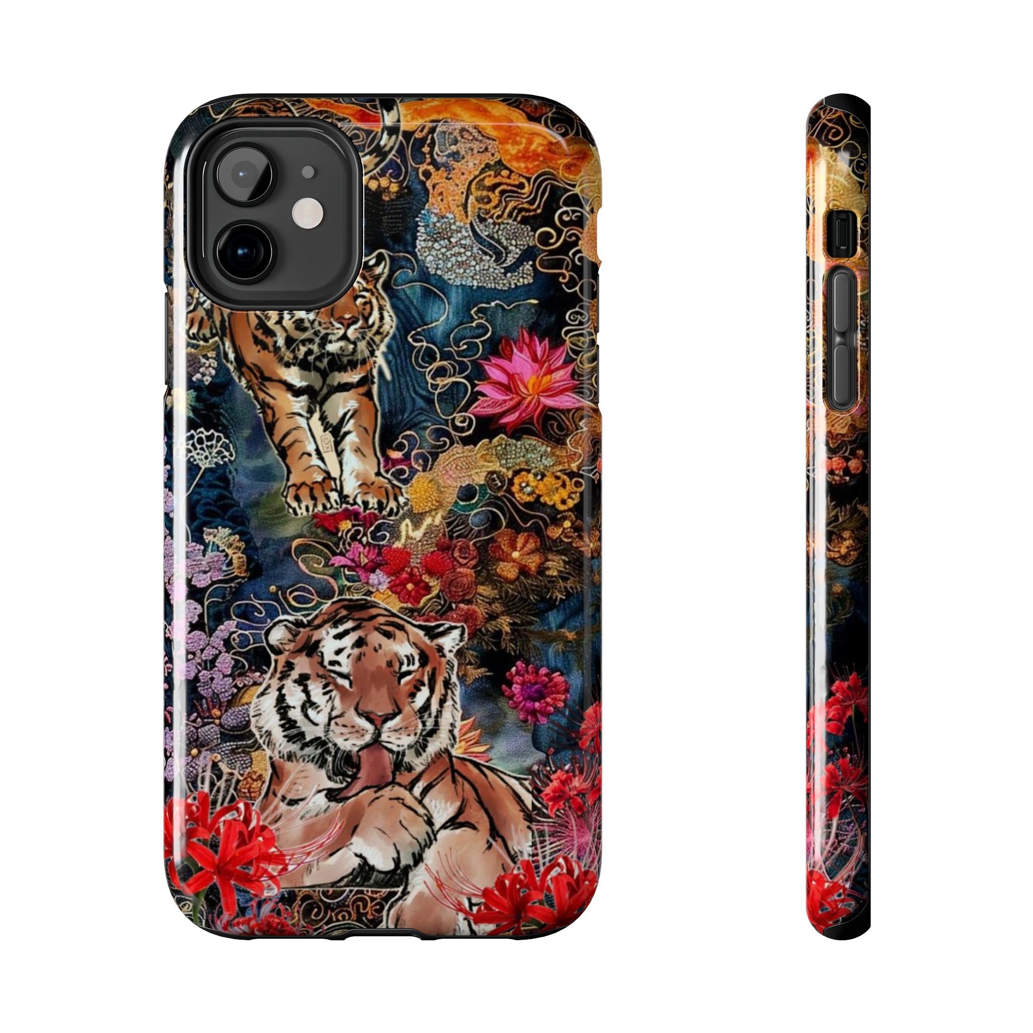 Tiger Floral Phone Case | Japanese Tattoo Style iPhone Cover