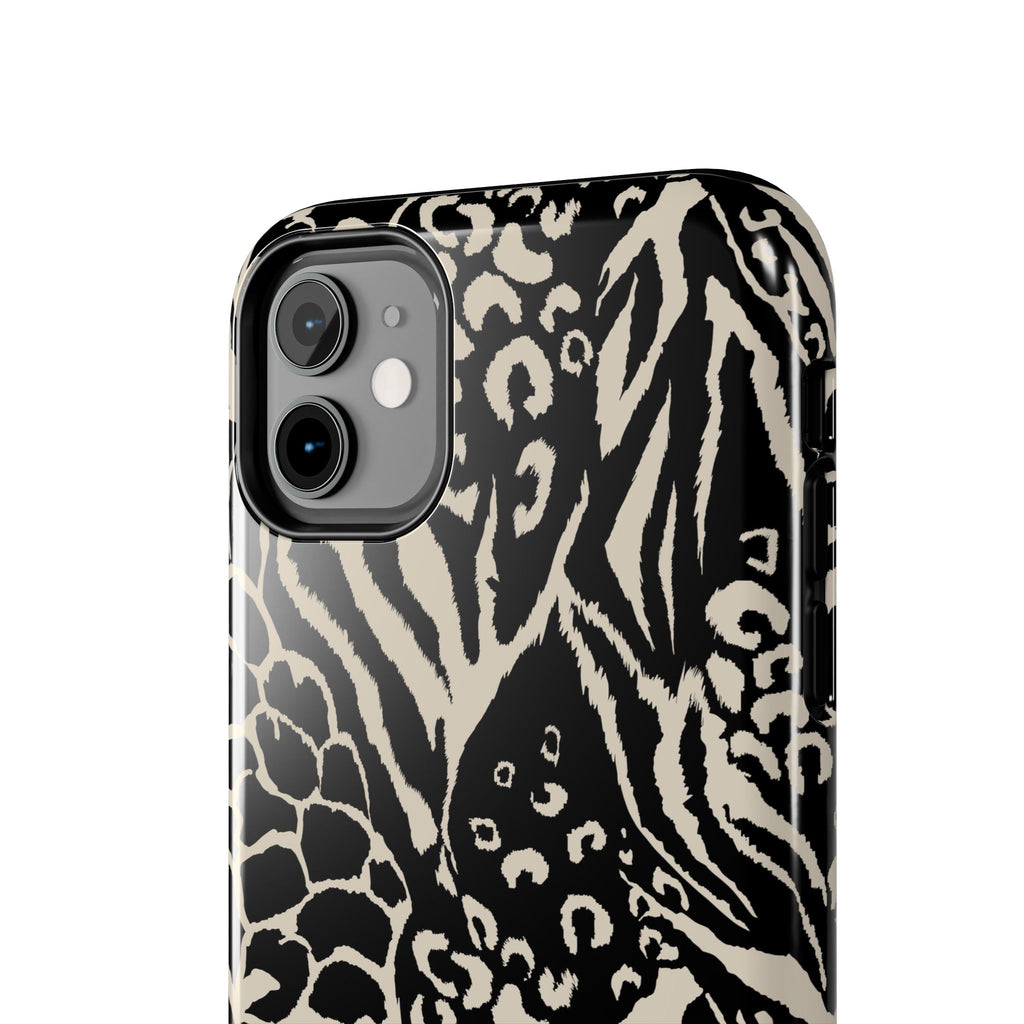 Black and Cream Animal Print Phone Case | Tough Phone Case