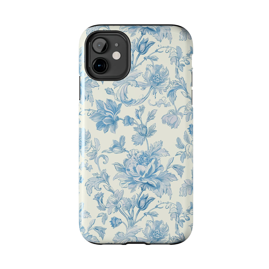 Blue Toile Floral Phone Case | Tough Phone Cases