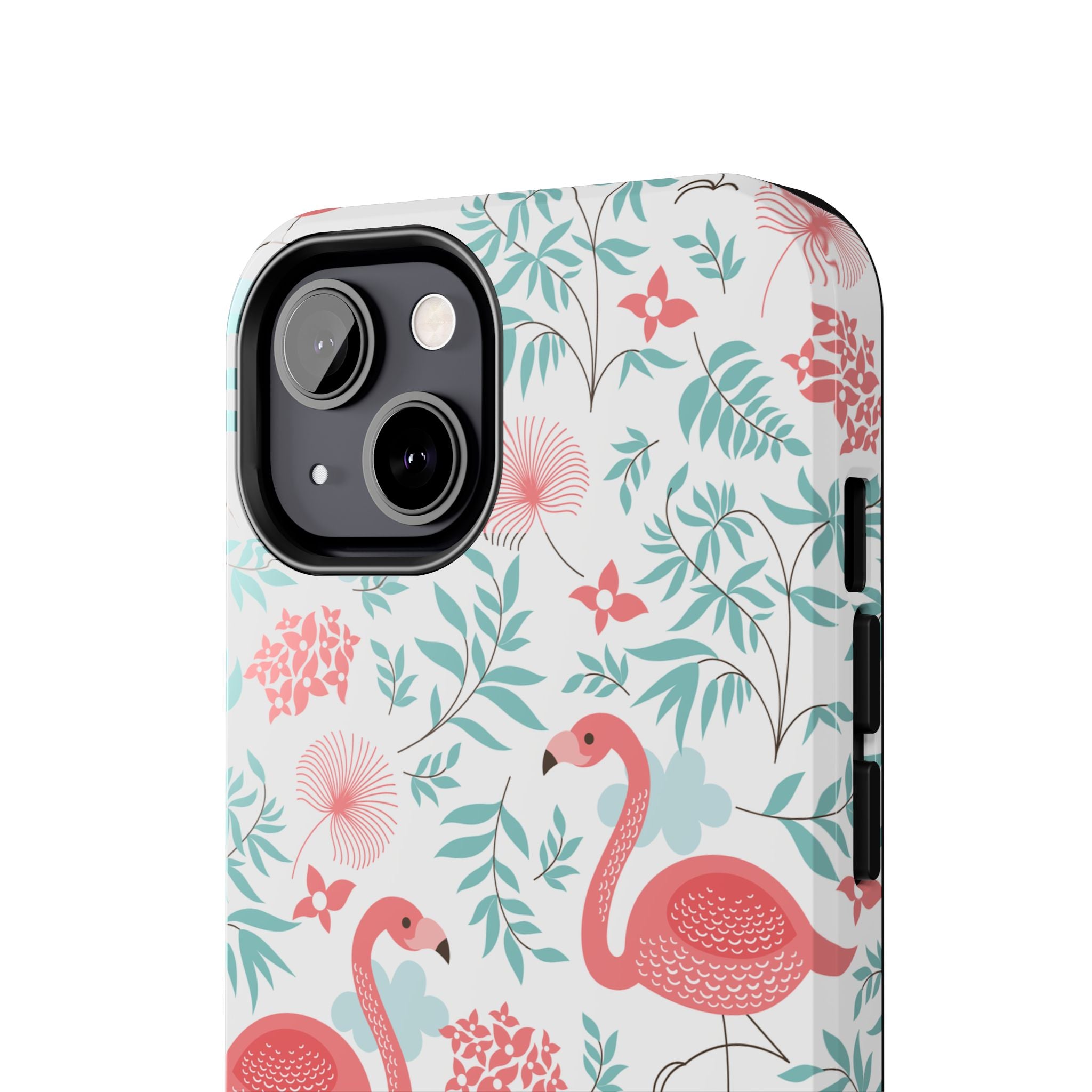 Pink Flamingo Pattern Tough Phone Case | Tropical Floral Design