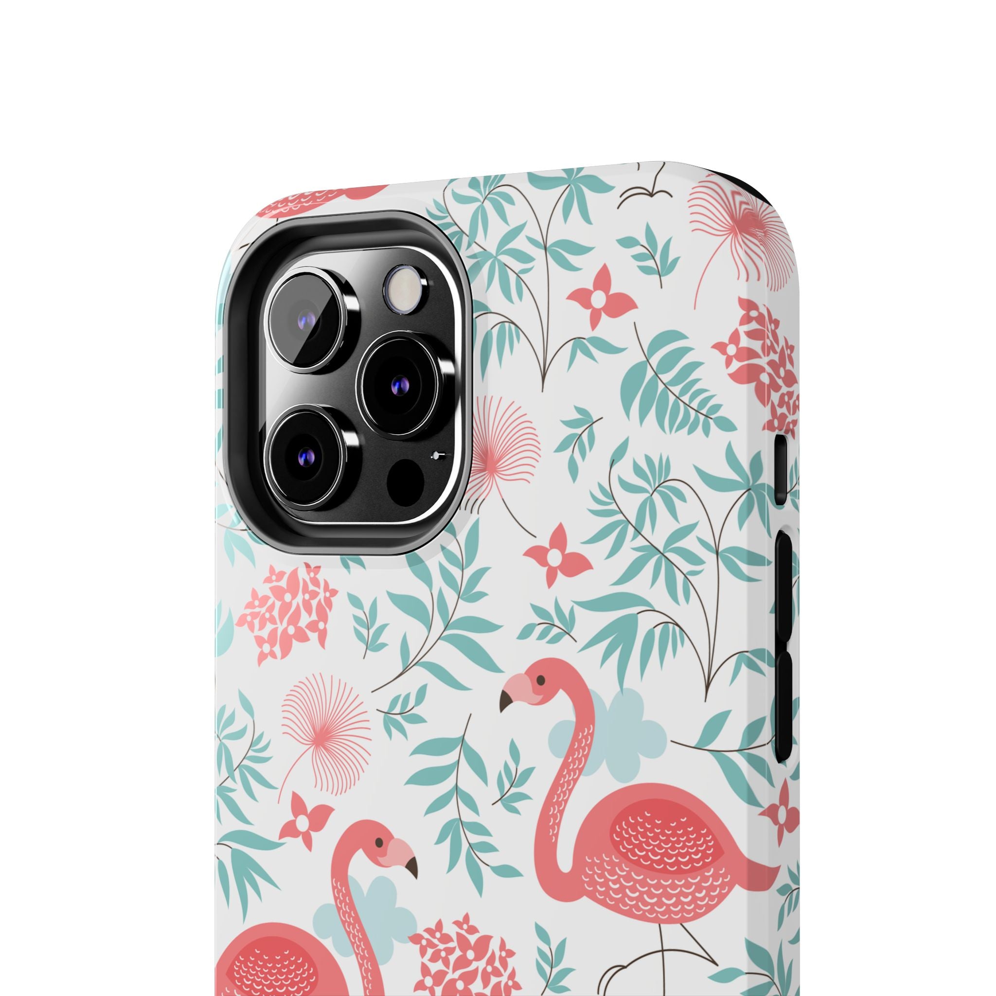 Pink Flamingo Pattern Tough Phone Case | Tropical Floral Design