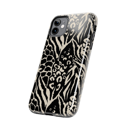 Black and Cream Animal Print Phone Case | Tough Phone Case