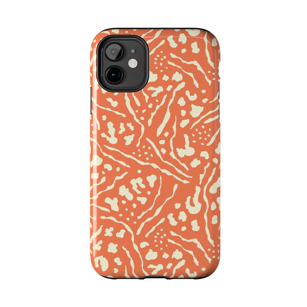 Abstract Terracotta Pattern Phone Case | Coral Cream Animal Print