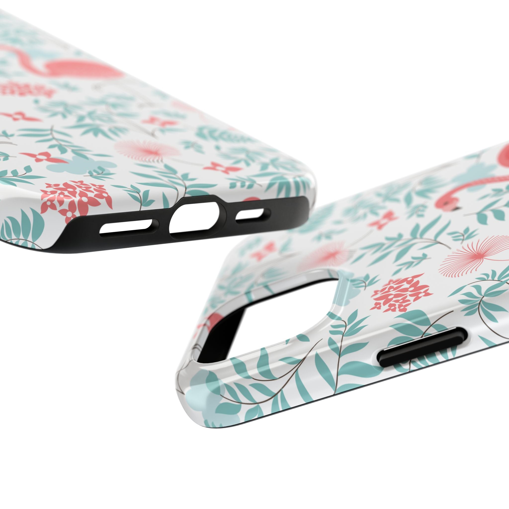 Pink Flamingo Pattern Tough Phone Case | Tropical Floral Design