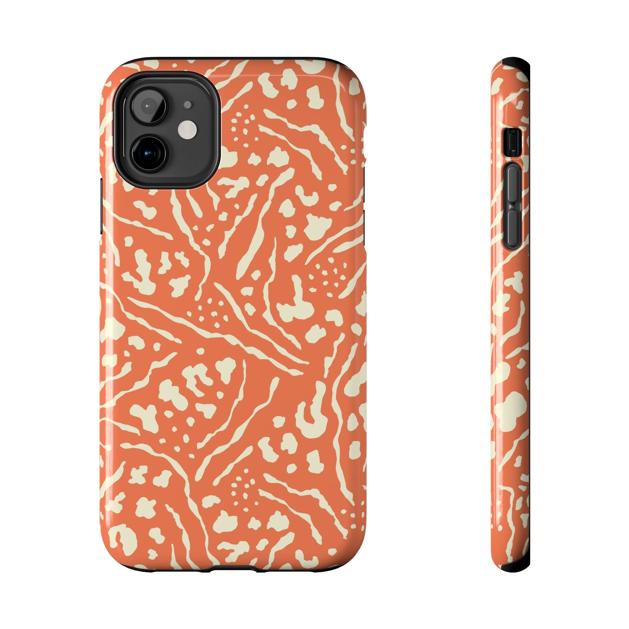 Abstract Terracotta Pattern Phone Case | Coral Cream Animal Print