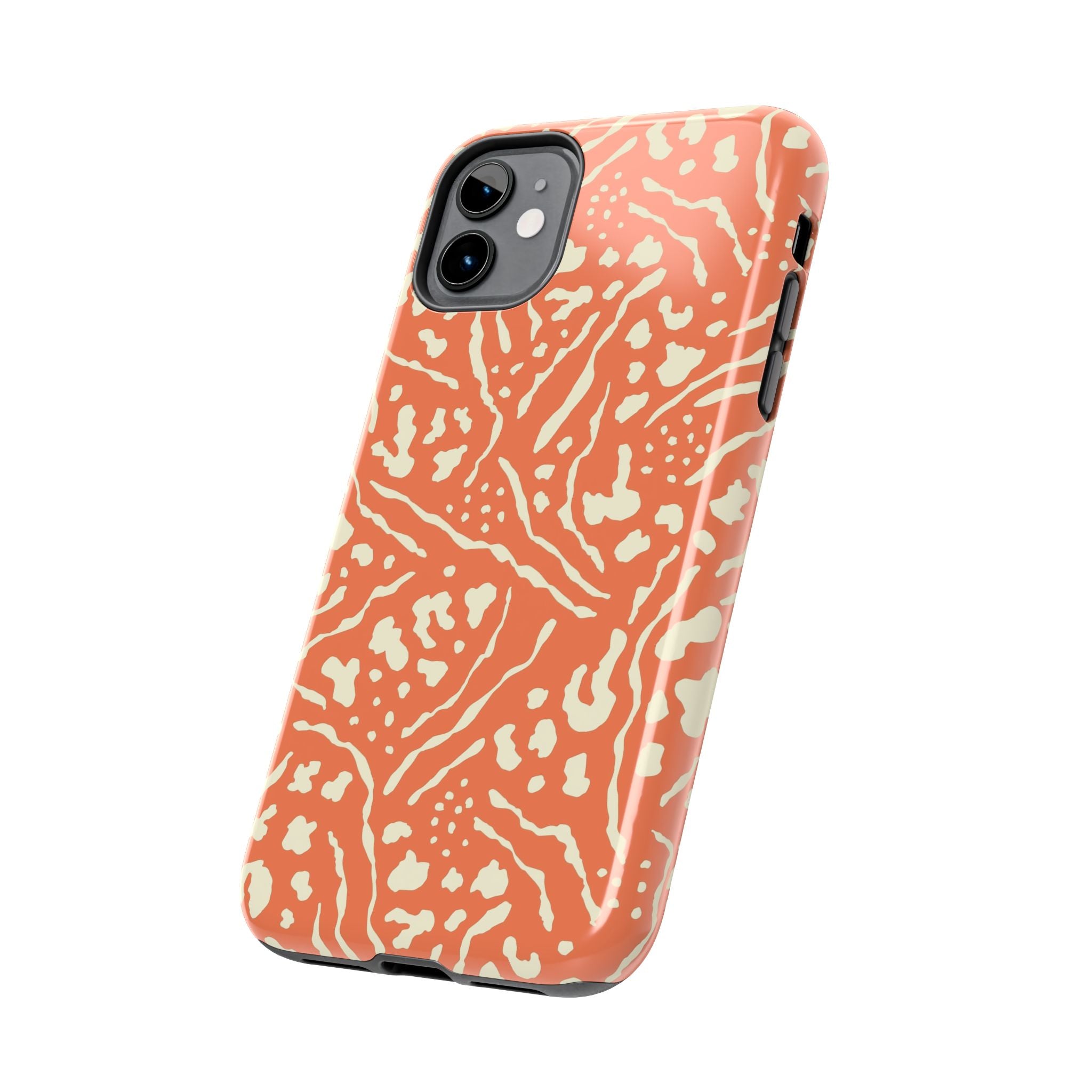 Abstract Terracotta Pattern Phone Case | Coral Cream Animal Print