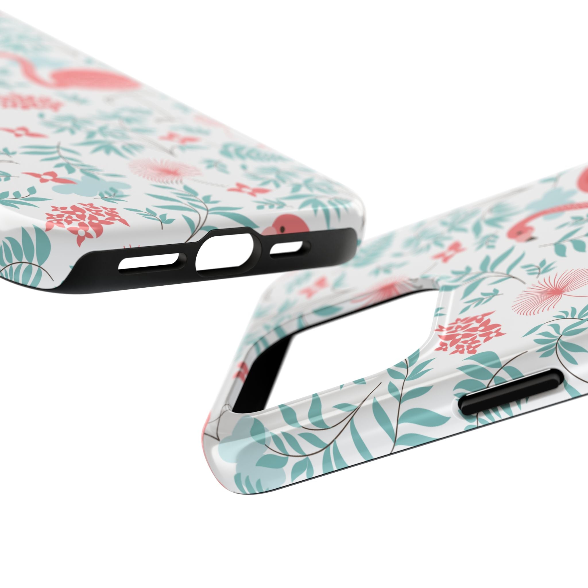 Pink Flamingo Pattern Tough Phone Case | Tropical Floral Design