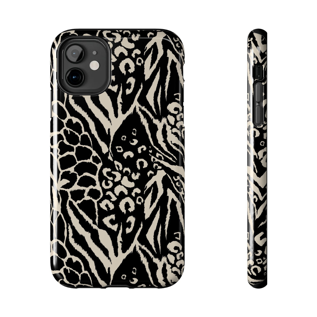 Black and Cream Animal Print Phone Case | Tough Phone Case