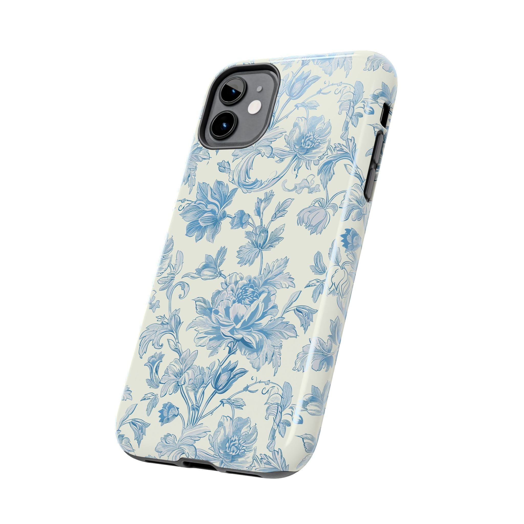 Blue Toile Floral Phone Case | Tough Phone Cases