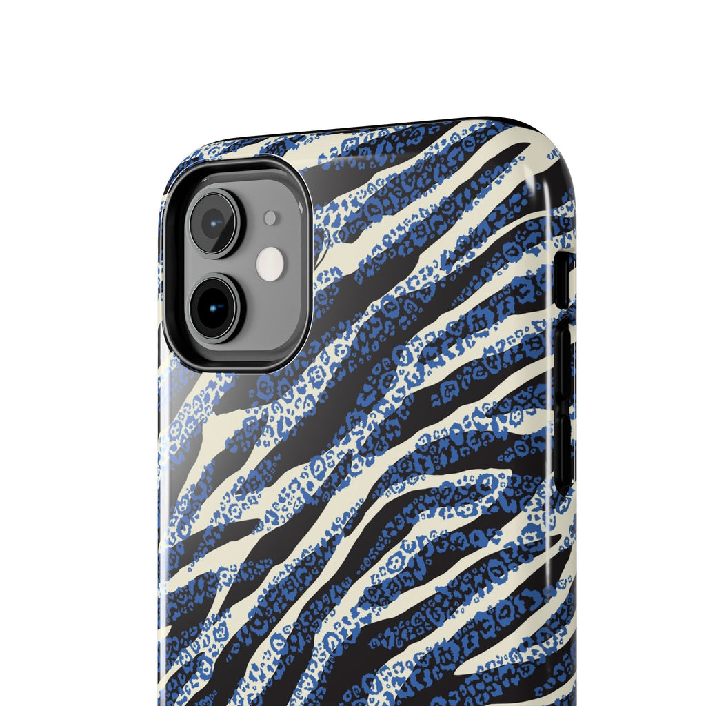 Blue Zebra Abstract Animal Print | Tough Phone Cases