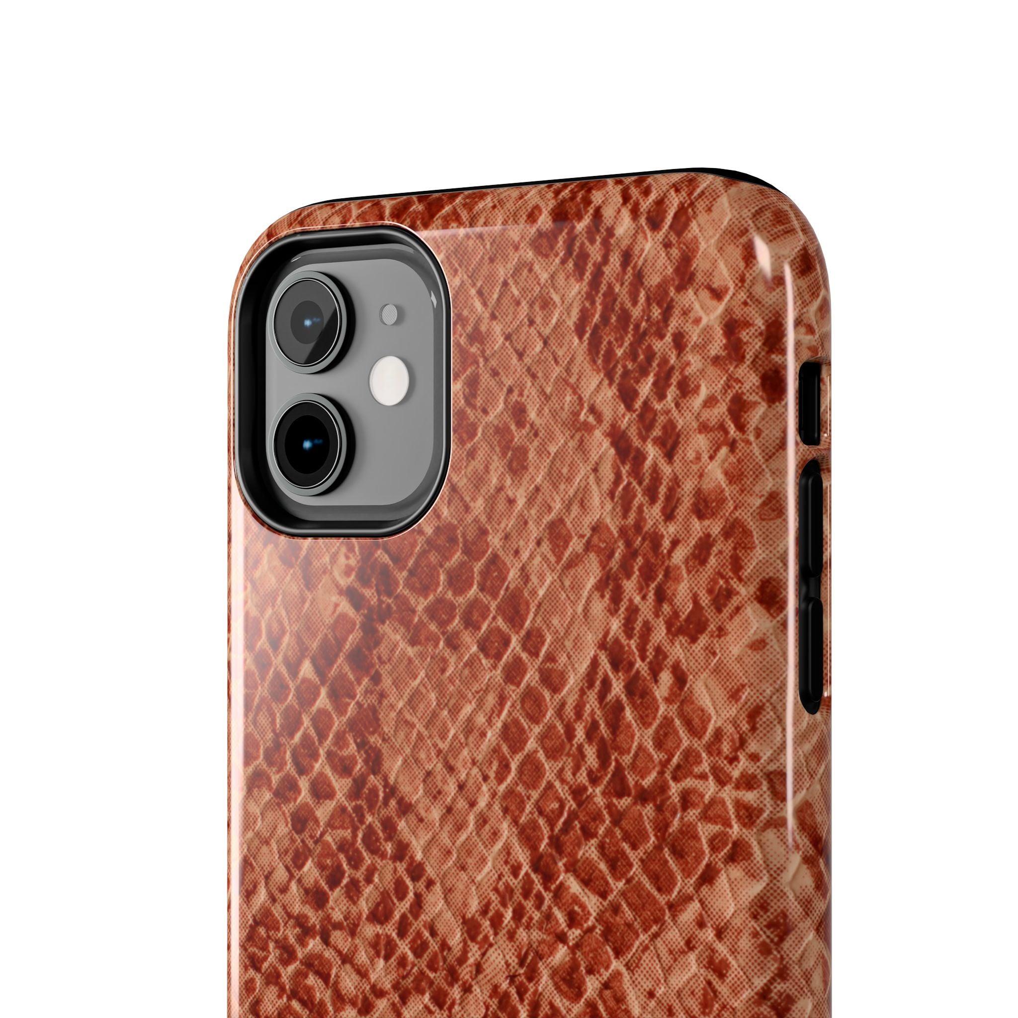 Rust Brown Snake Skin Phone Case | Faux Reptile Texture, Slim Protective Case