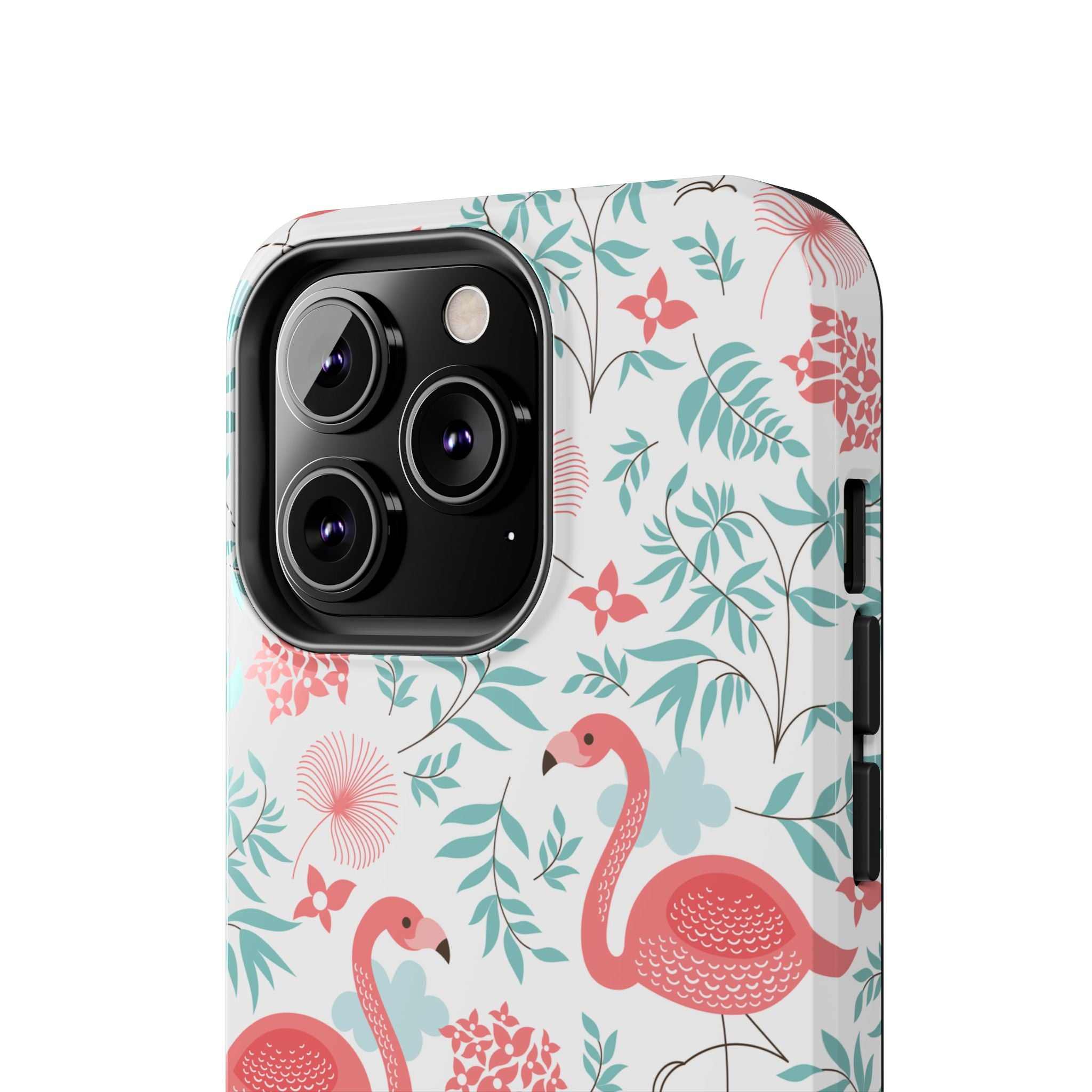 Pink Flamingo Pattern Tough Phone Case | Tropical Floral Design