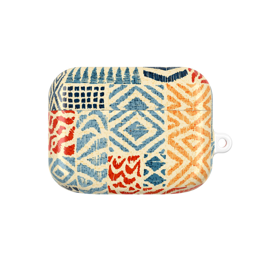 Boho Patchwork Pattern AirPod Case | Tribal Geometric Print