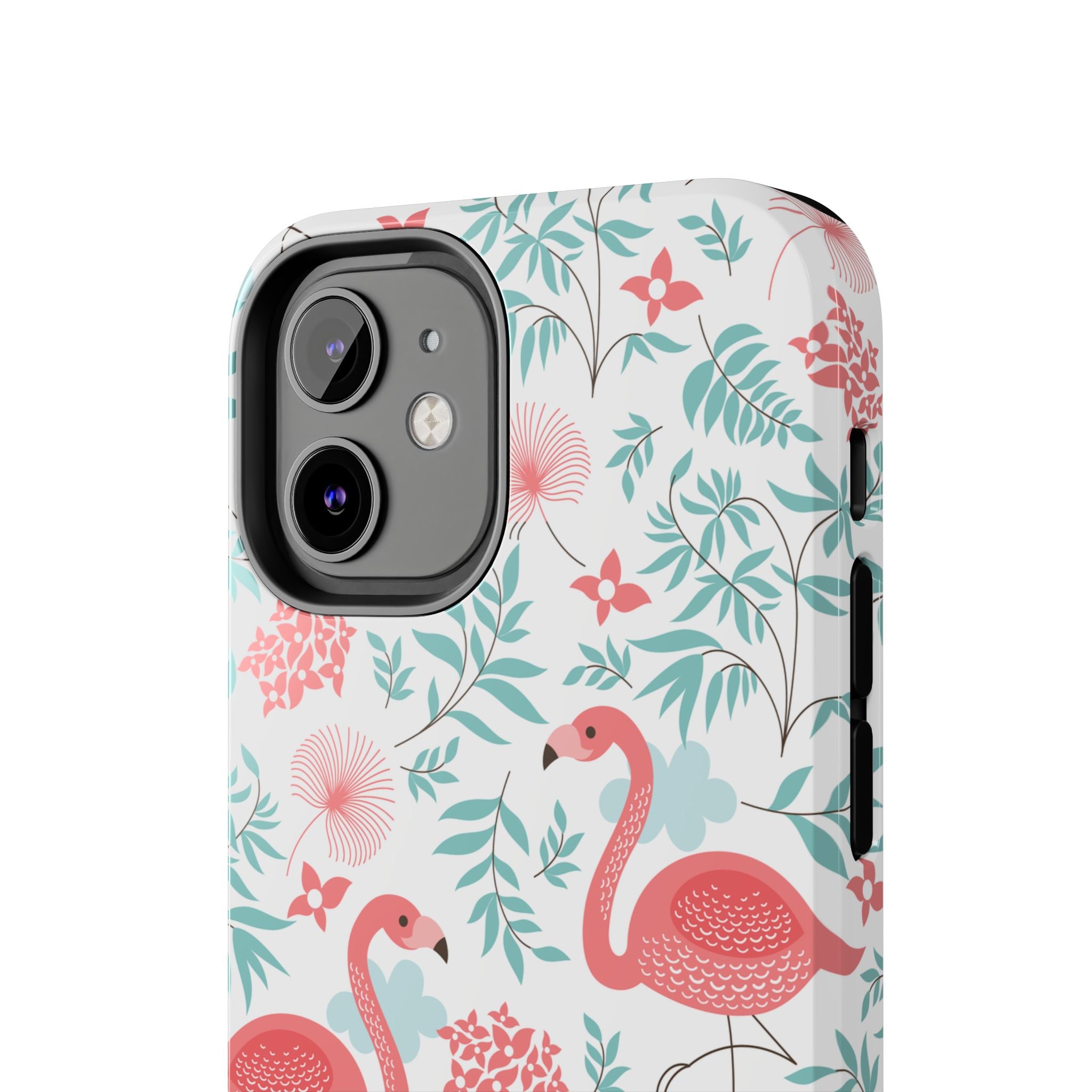 Pink Flamingo Pattern Tough Phone Case | Tropical Floral Design