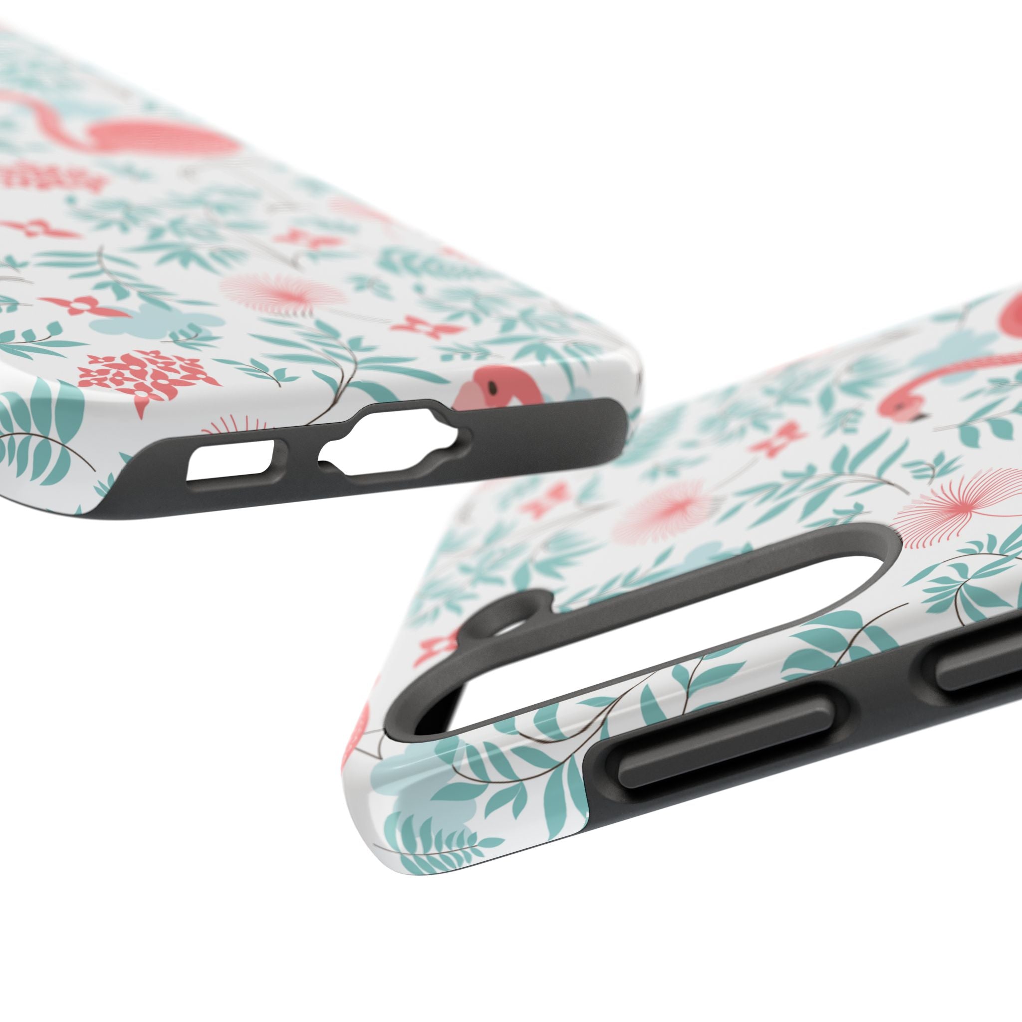 Pink Flamingo Pattern Tough Phone Case | Tropical Floral Design