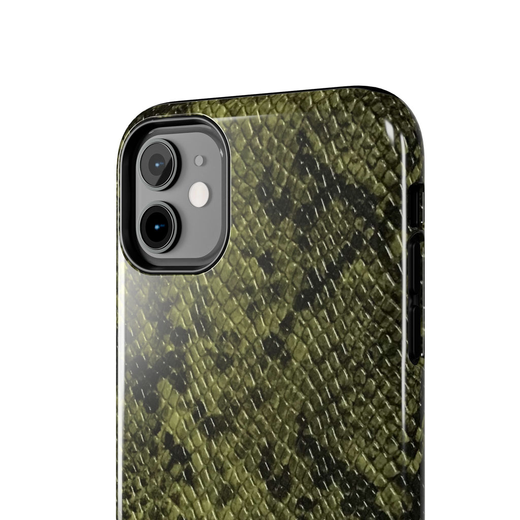 Green Snake Skin Phone Case | Olive Camo Reptile Texture