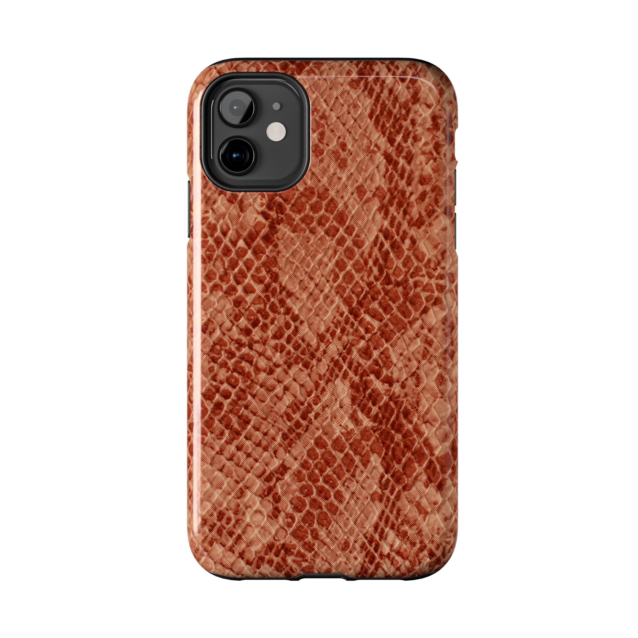 Rust Brown Snake Skin Phone Case | Faux Reptile Texture, Slim Protective Case