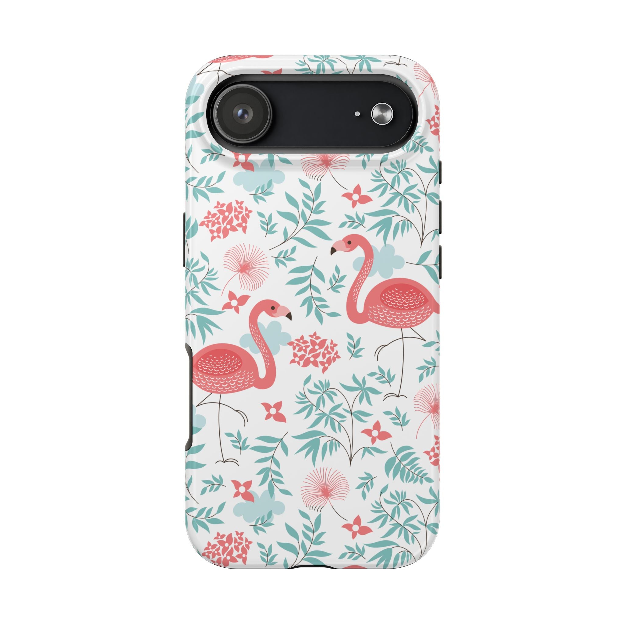 Pink Flamingo Pattern Tough Phone Case | Tropical Floral Design