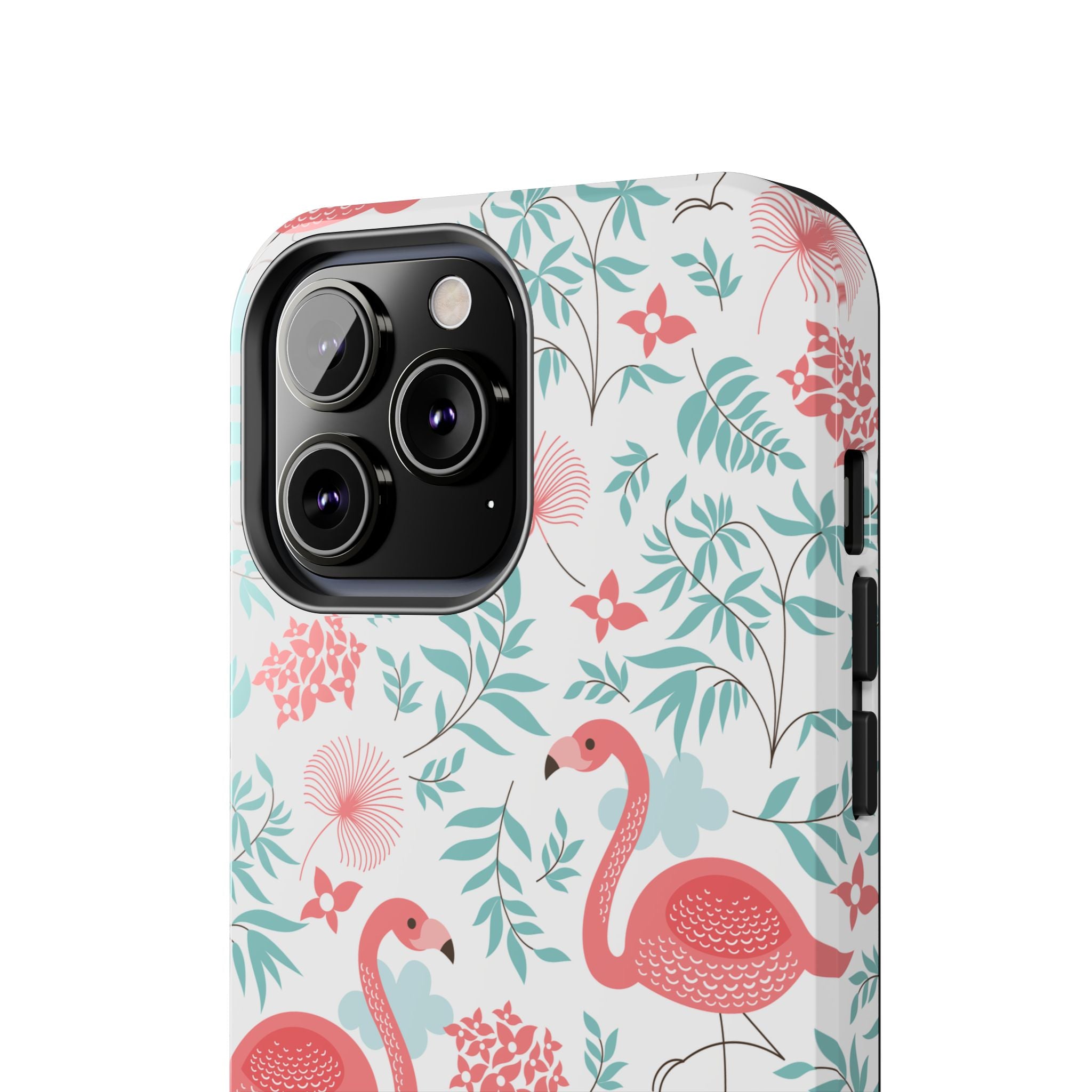 Pink Flamingo Pattern Tough Phone Case | Tropical Floral Design