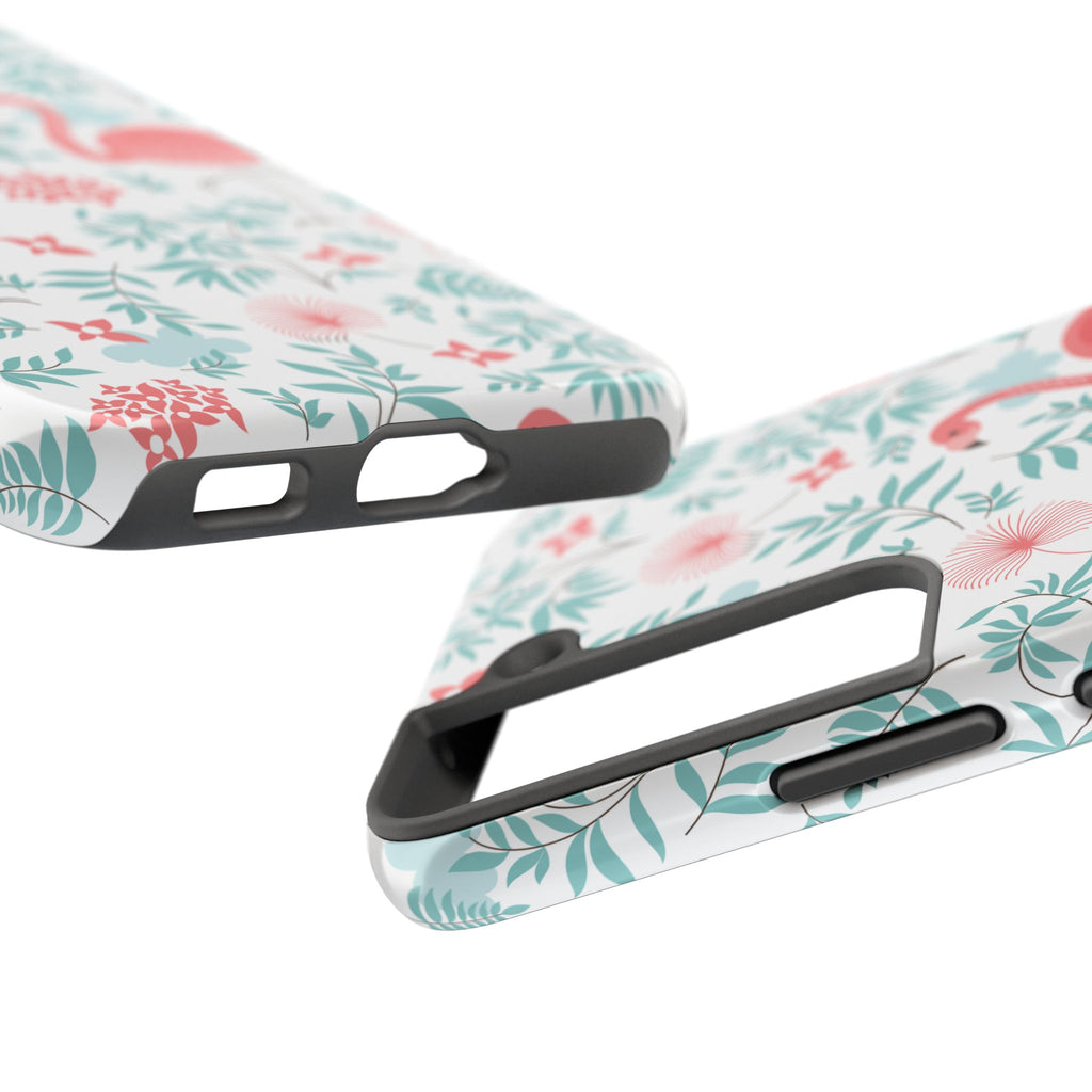 Pink Flamingo Pattern Tough Phone Case | Tropical Floral Design