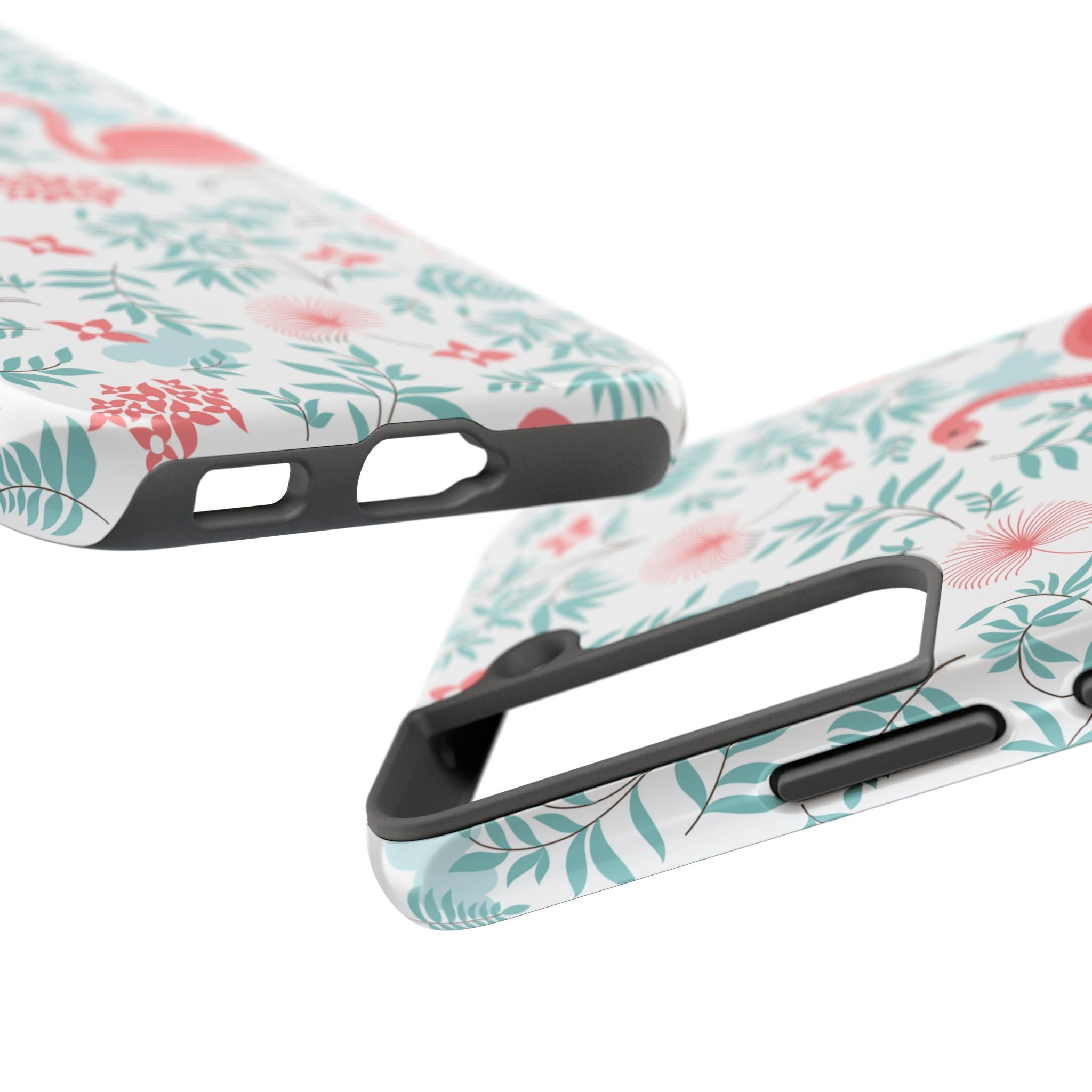 Pink Flamingo Pattern Tough Phone Case | Tropical Floral Design