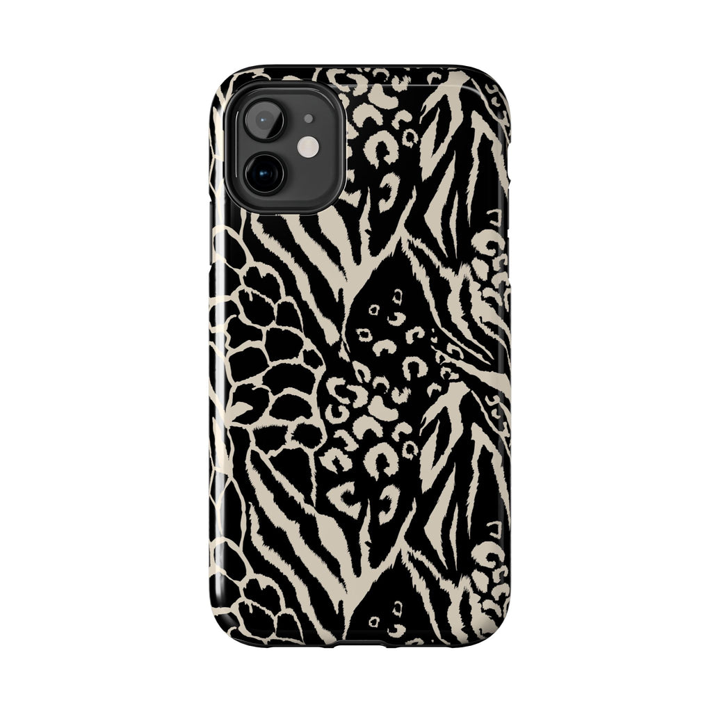 Black and Cream Animal Print Phone Case | Tough Phone Case