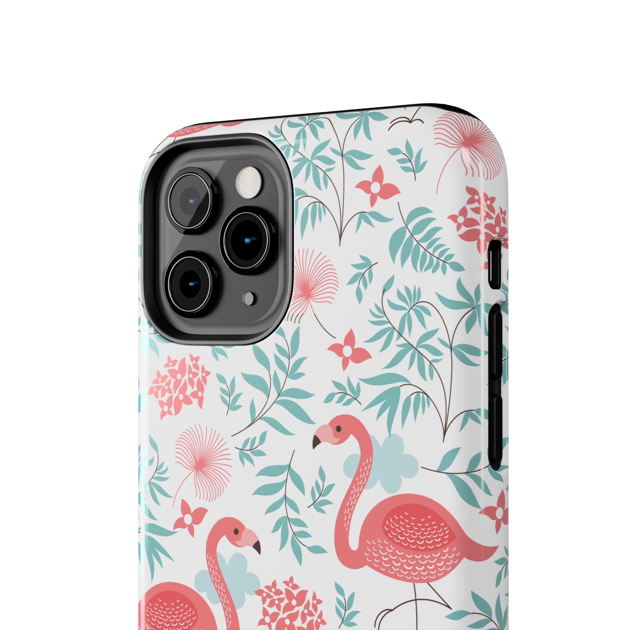 Pink Flamingo Pattern Tough Phone Case | Tropical Floral Design