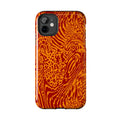Red Orange Animal Print Phone Case | Leopard Tiger Pattern Tough Case