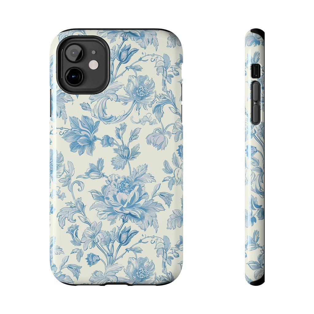 Blue Toile Floral Phone Case | Tough Phone Cases
