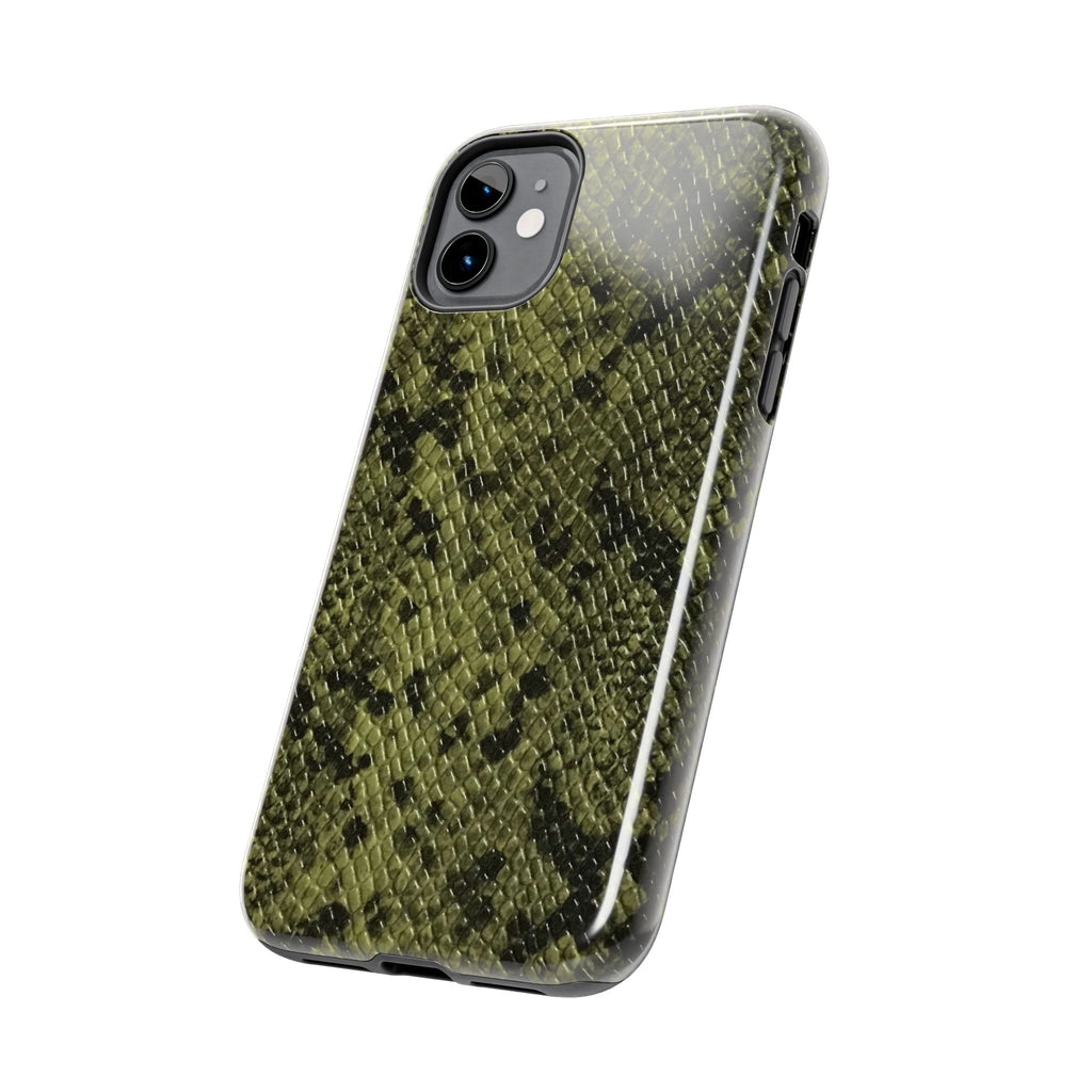 Green Snake Skin Phone Case | Olive Camo Reptile Texture