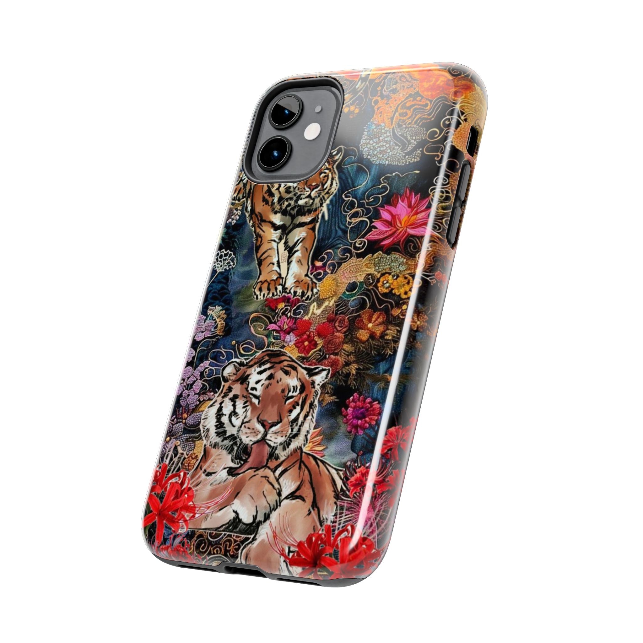 Tiger Floral Phone Case | Japanese Tattoo Style iPhone Cover