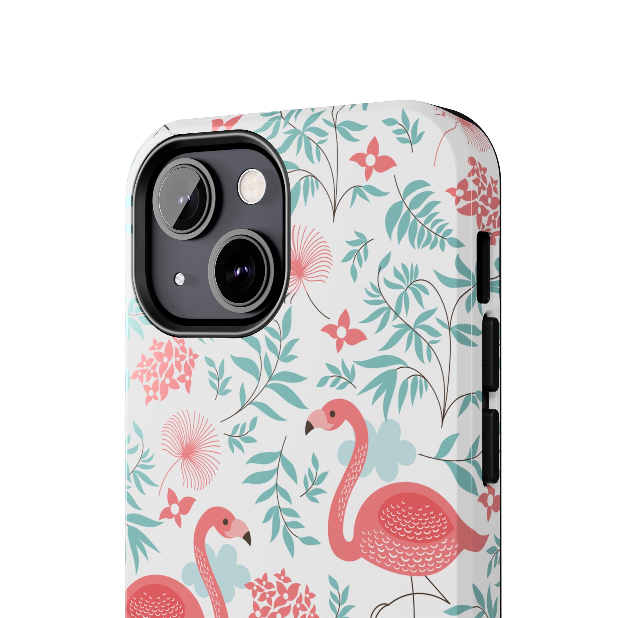 Pink Flamingo Pattern Tough Phone Case | Tropical Floral Design