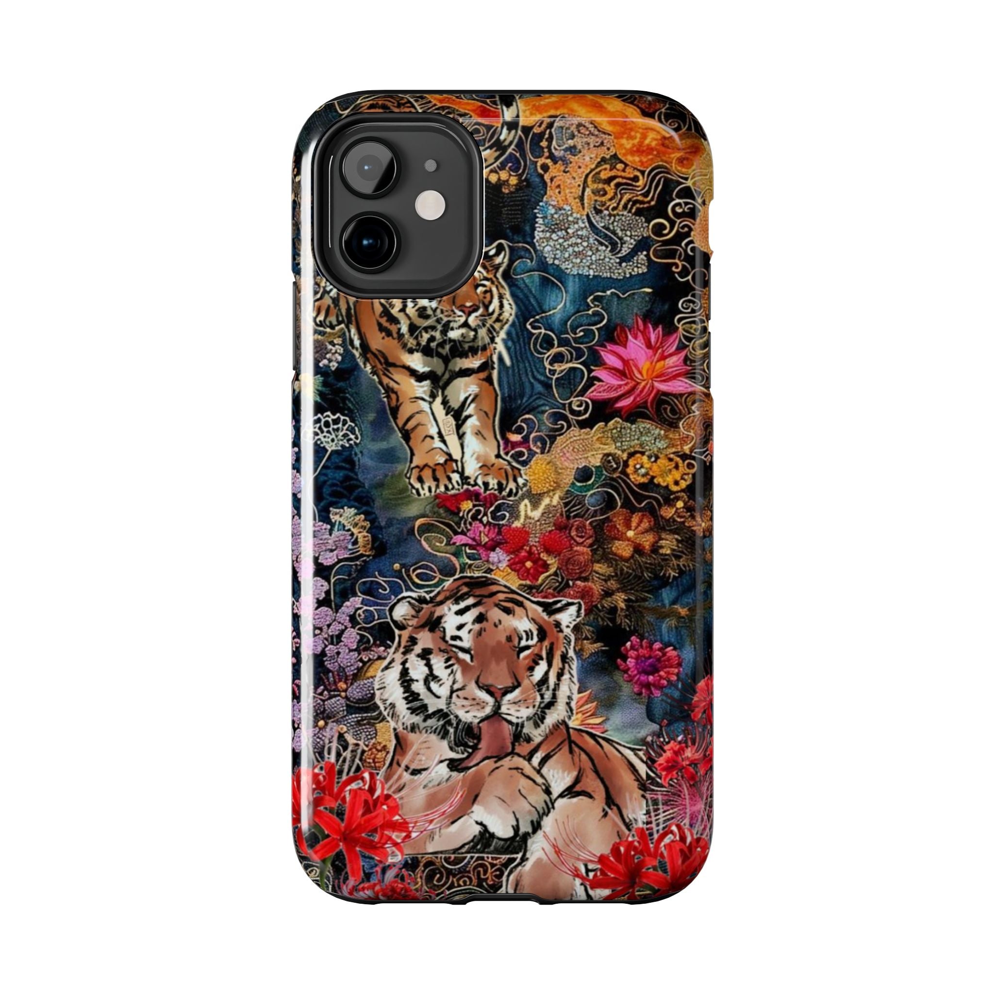 Tiger Floral Phone Case | Japanese Tattoo Style iPhone Cover