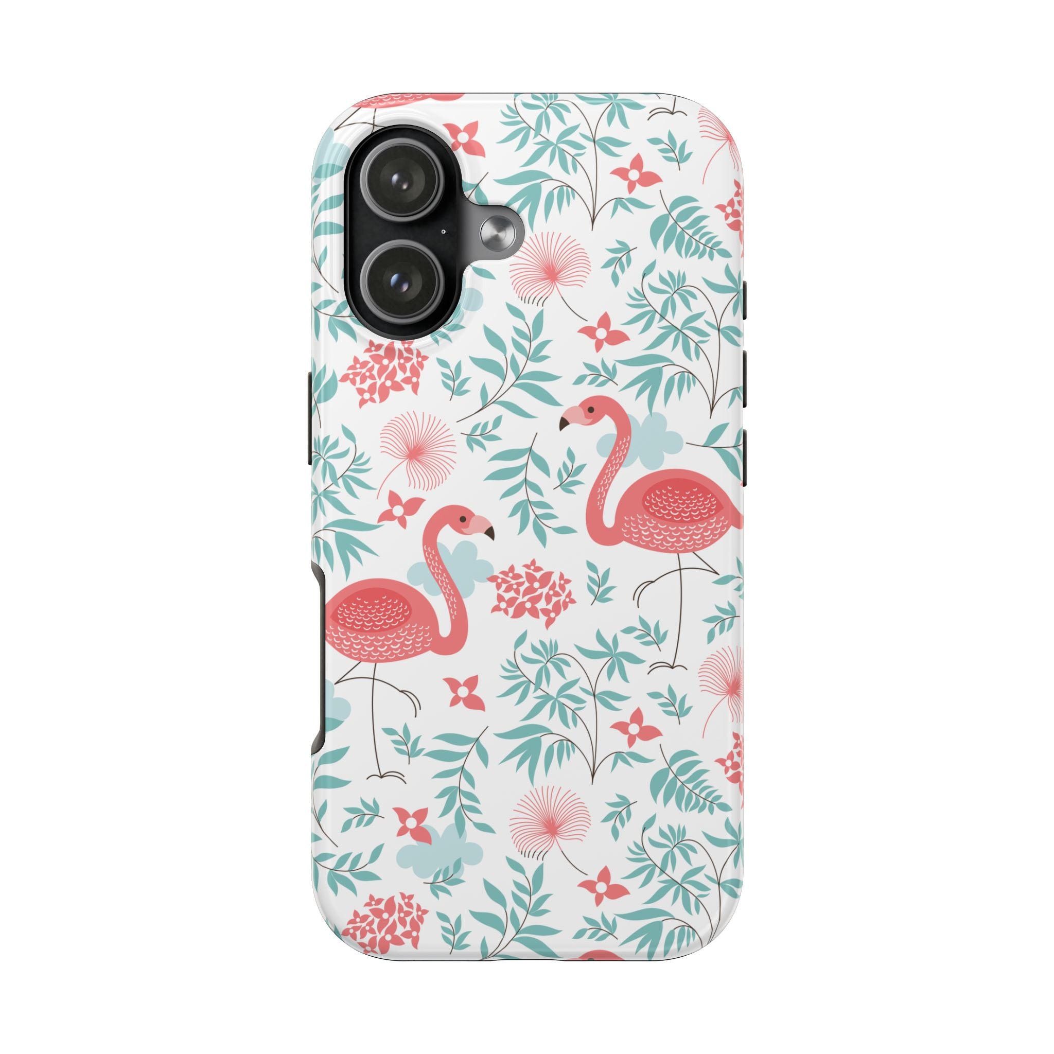 Pink Flamingo Pattern Tough Phone Case | Tropical Floral Design