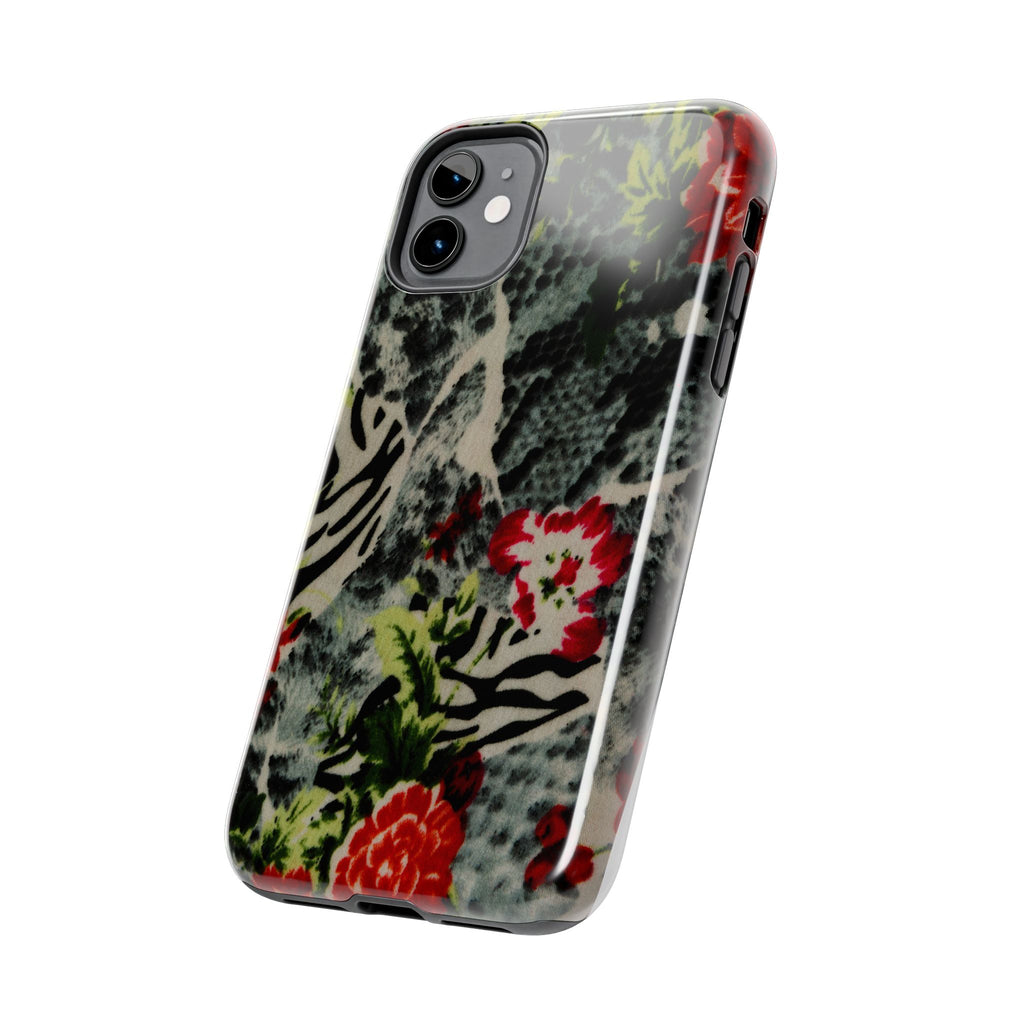 Floral Zebra Mix phone case | Tough Phone Cases